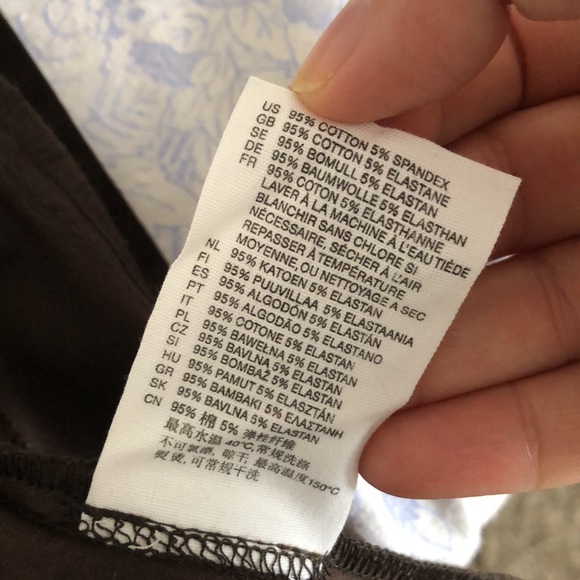 Brown short sleeve blouse2 fake pockets, stretchy, H&M, Us10 - Picture 10 of 13